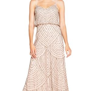 Adrianna Papell Art deco blouson beaded gown